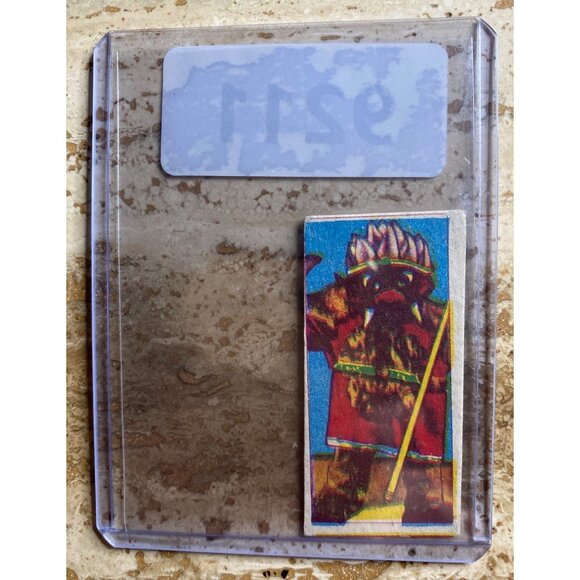 Vintage Japanese Menko Trading Card Astronaut & Monster Illustration Collectible - Picture 3 of 4